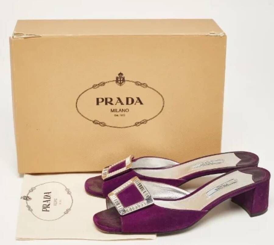 Prada Vintage Pre-owned Suede sandals Purple Dames