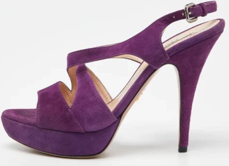 Prada Vintage Pre-owned Suede sandals Purple Dames