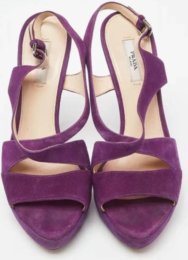 Prada Vintage Pre-owned Suede sandals Purple Dames