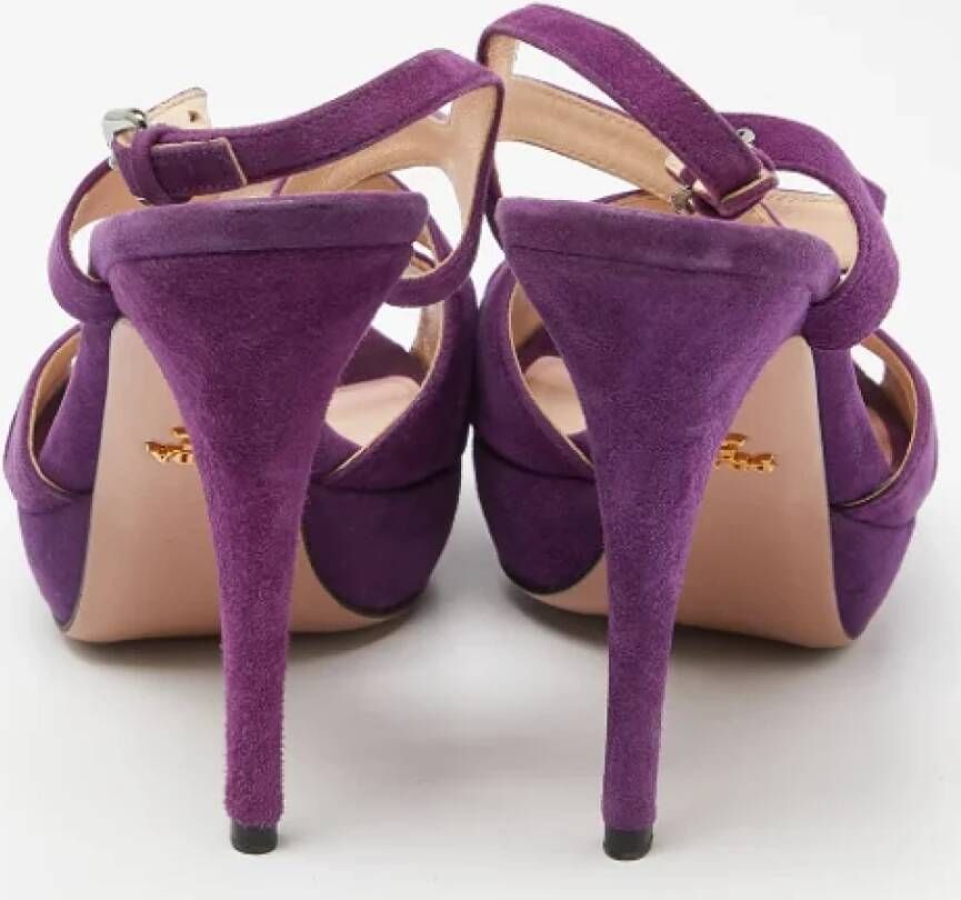 Prada Vintage Pre-owned Suede sandals Purple Dames