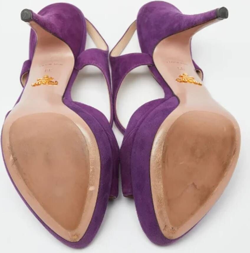 Prada Vintage Pre-owned Suede sandals Purple Dames