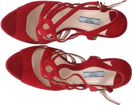 Prada Vintage Pre-owned Suede sandals Red Dames