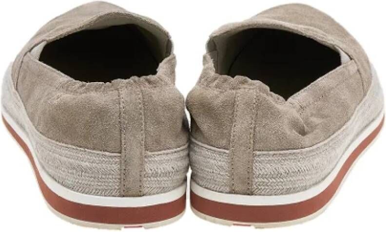 Prada Vintage Pre-owned Suede sneakers Beige Dames