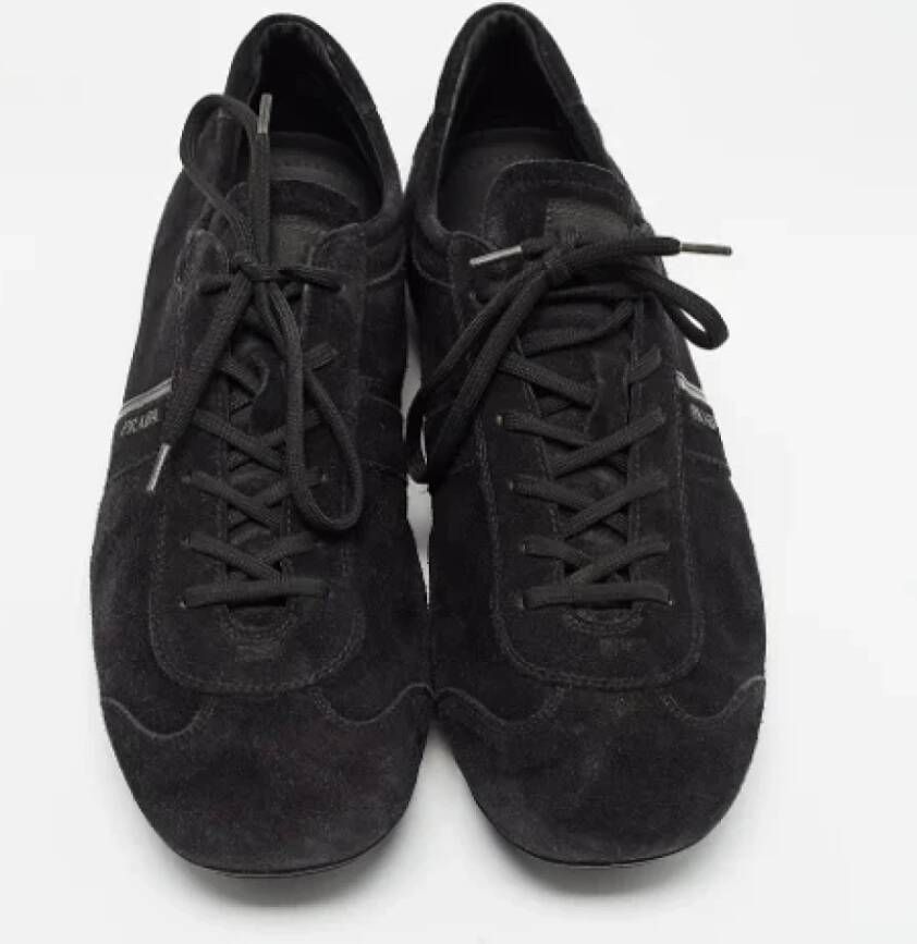 Prada Vintage Pre-owned Suede sneakers Black Heren