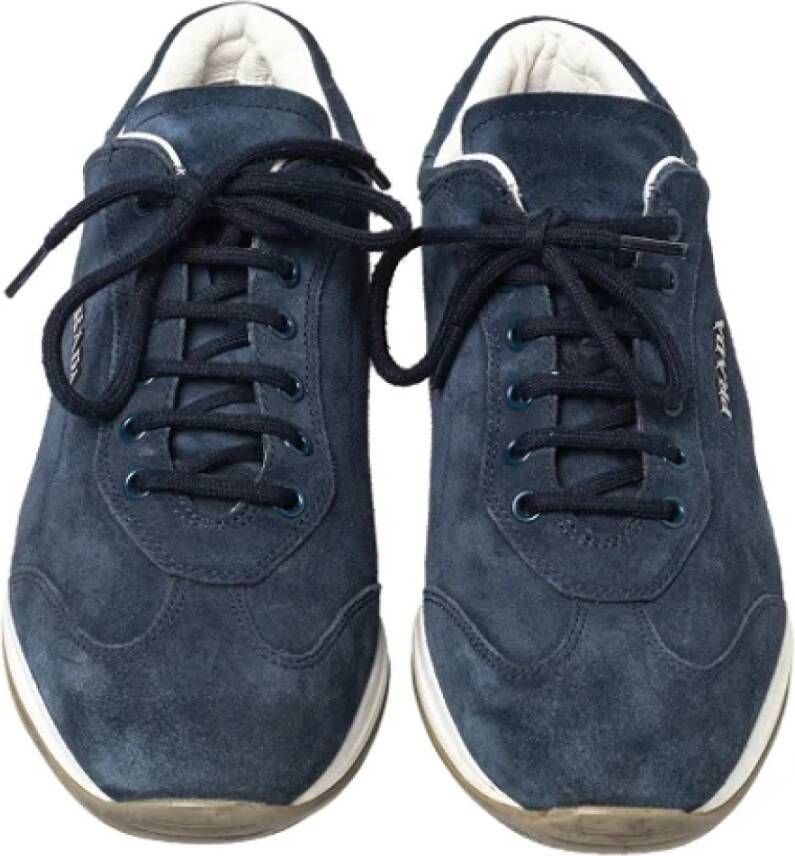 Prada Vintage Pre-owned Suede sneakers Blue Dames