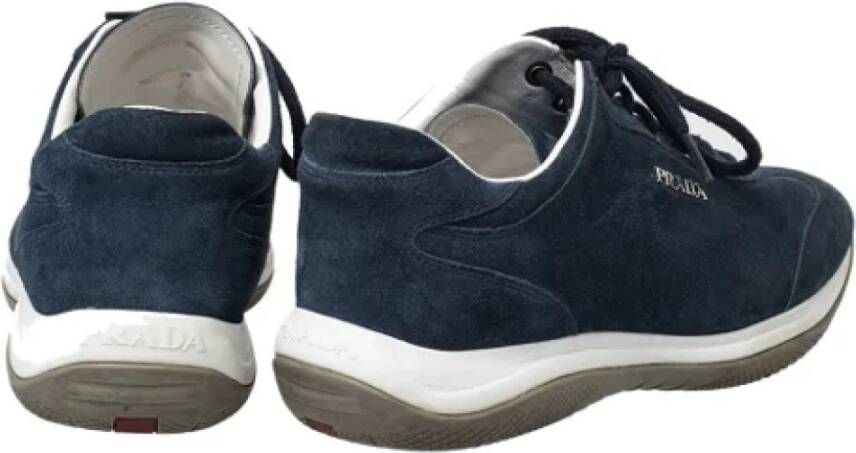 Prada Vintage Pre-owned Suede sneakers Blue Dames