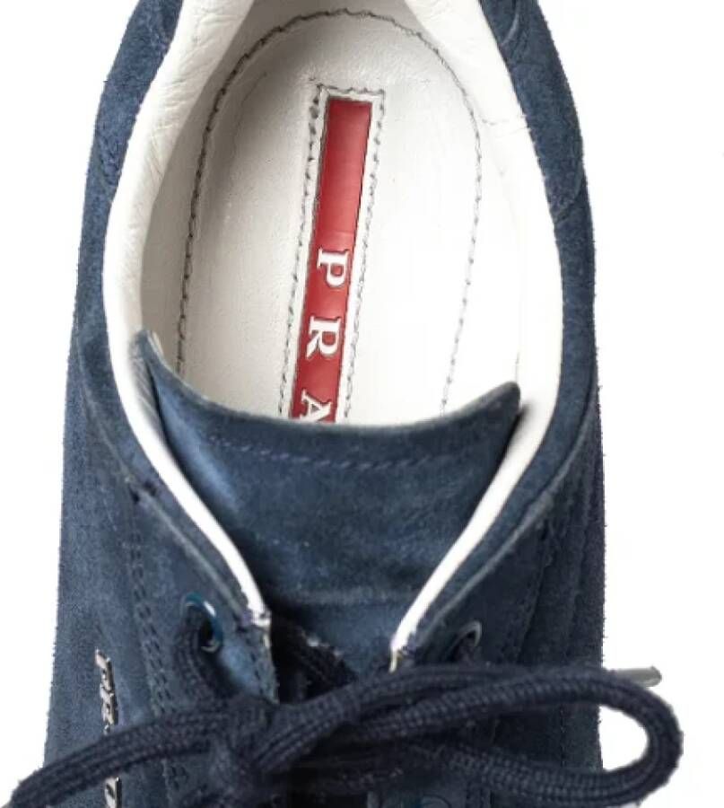 Prada Vintage Pre-owned Suede sneakers Blue Dames