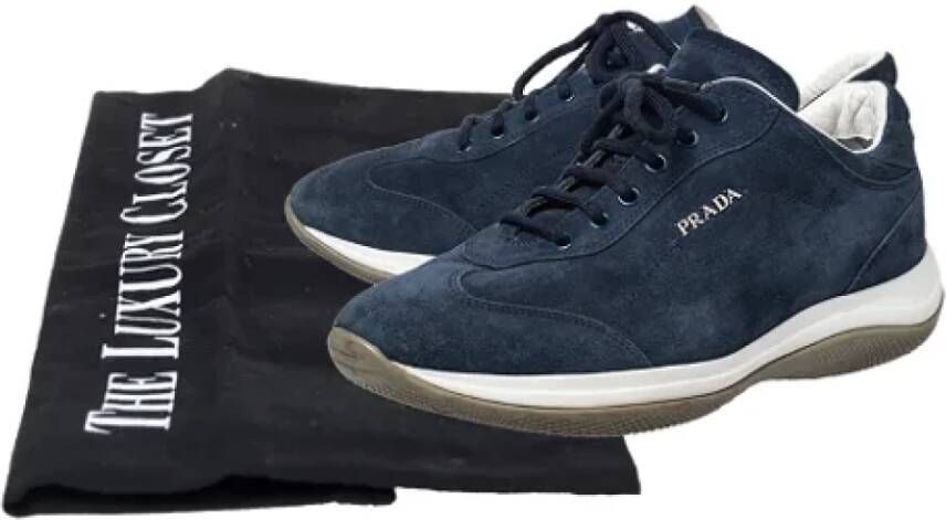 Prada Vintage Pre-owned Suede sneakers Blue Dames