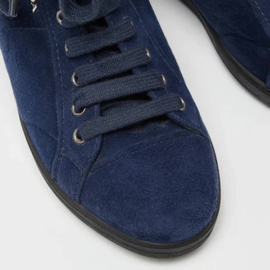 Prada Vintage Pre-owned Suede sneakers Blue Dames