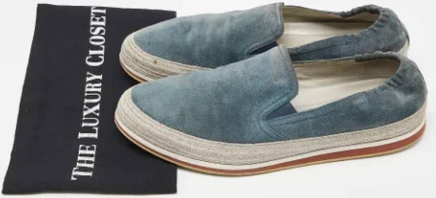 Prada Vintage Pre-owned Suede sneakers Blue Heren