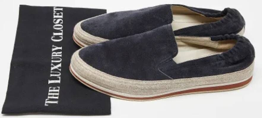 Prada Vintage Pre-owned Suede sneakers Blue Heren