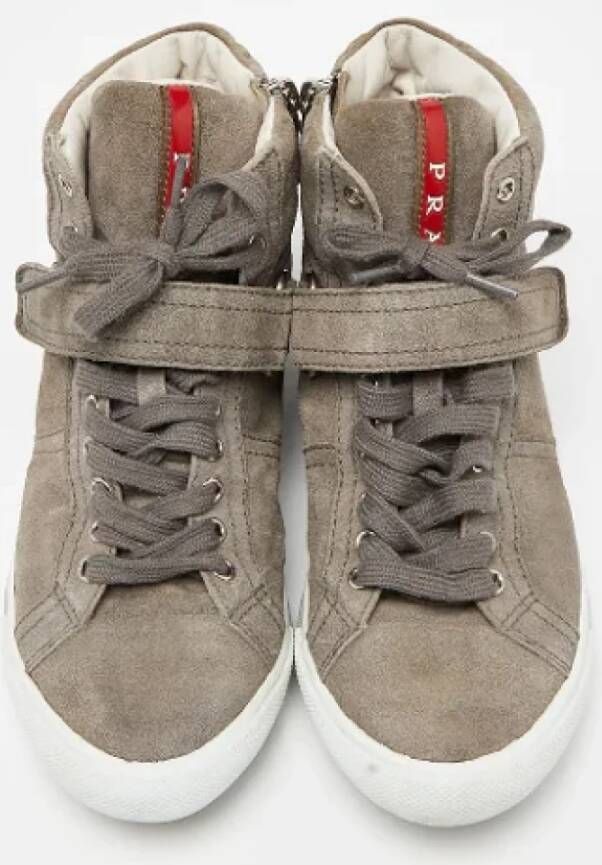 Prada Vintage Pre-owned Suede sneakers Gray Dames