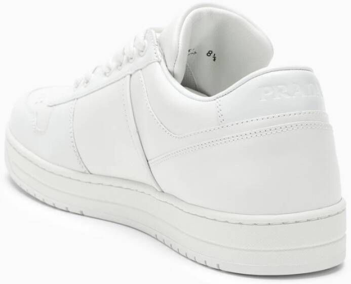 Prada Witte Leren Sneakers met Logo Detail White Heren