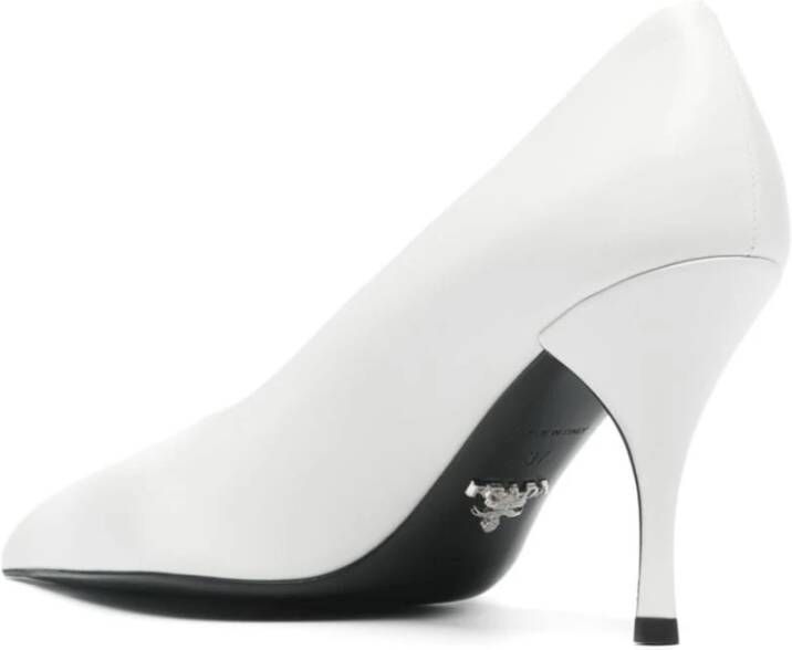 Prada Witte Leren Stiletto Instap Schoenen White Dames