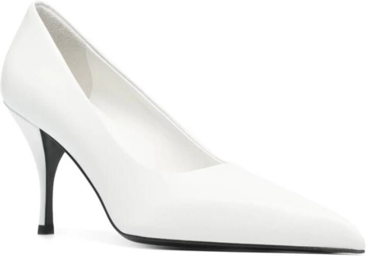 Prada Witte Leren Stiletto Instap Schoenen White Dames