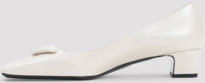 Prada Witte Pumps Verhoog Stijl Luxueus Leer White Dames