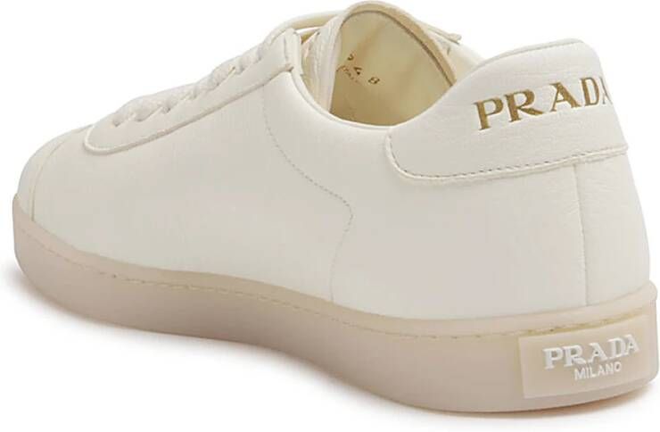 Prada Witte Veterschoenen Moderne Stijl White Heren