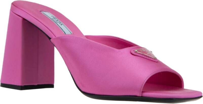 Prada Zilveren Hardware Instap Sandalen Pink Dames