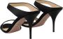 Prada Zwarte Leren Stiletto Hakken Open Teen Schoenen Black Dames - Thumbnail 4