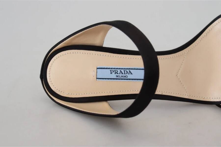 Prada Zwarte Leren Hakken Pumps Elegante Stijl Black Dames