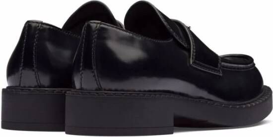 Prada Zwarte Leren Loafers Black Heren