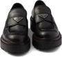 Prada Zwarte Leren Platte Schoenen Black Heren - Thumbnail 4