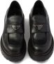 Prada Zwarte Leren Platte Schoenen Black Heren - Thumbnail 5