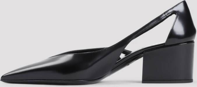 Prada Zwarte Leren Pumps Elegante Stijl Black Dames