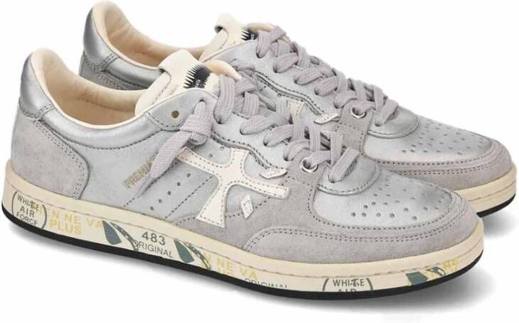 Premiata Basket Style Sneaker met Uitgesneden Details Gray Dames