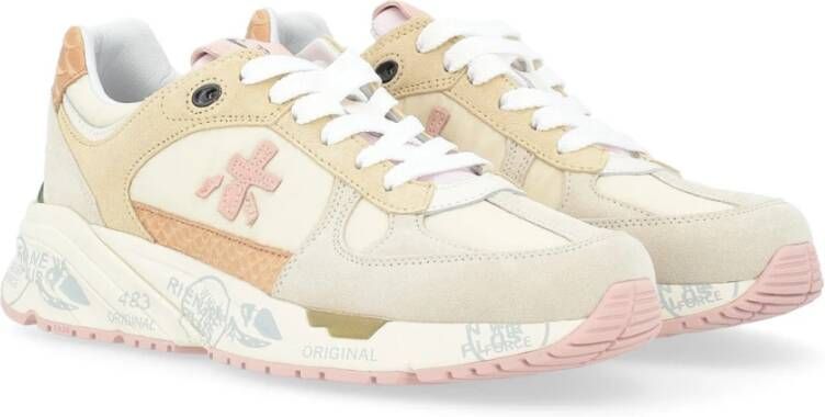 Premiata Beige en roze suède sneaker model Mased Multicolor Dames