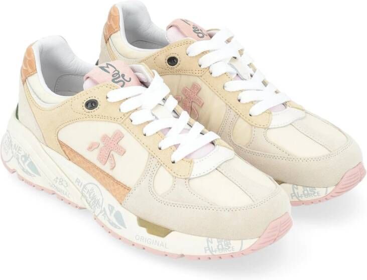 Premiata Beige en roze suède sneaker model Mased Multicolor Dames