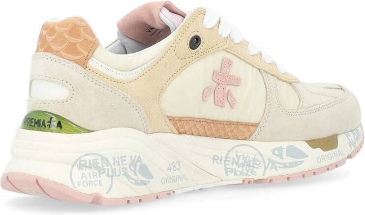 Premiata Beige en roze suède sneaker model Mased Multicolor Dames