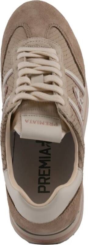 Premiata Beige Leren Python Sneakers Vrouwen Beige Dames