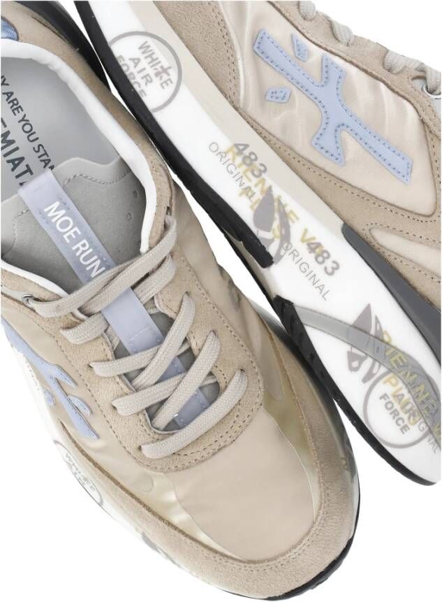 Premiata Beige Leren Sneakers met Logo Detail Beige Dames