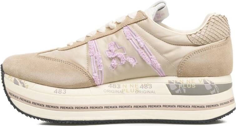 Premiata Beige Platform Sneakers Beth Beige Dames