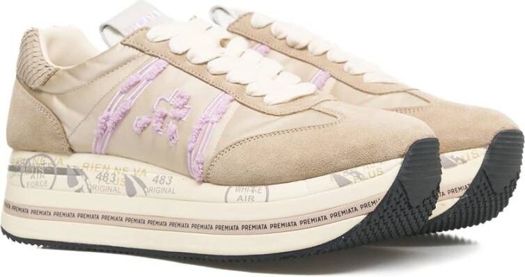 Premiata Beige Platform Sneakers Beth Beige Dames