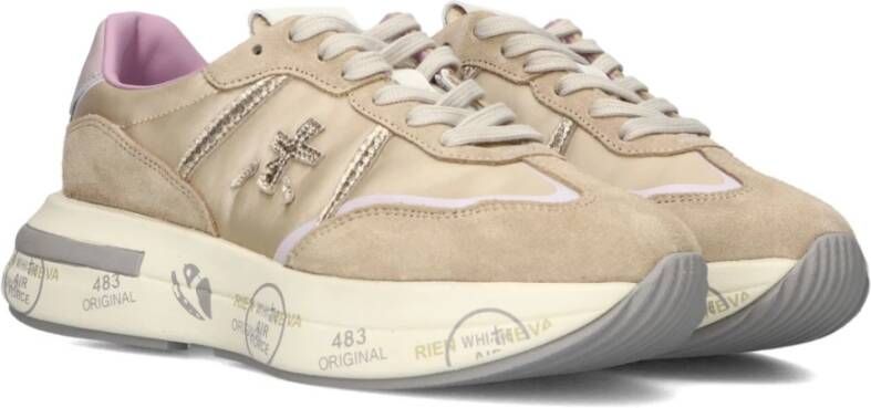 Premiata Beige Sneaker Cassie met Uniek Ontwerp Beige Dames