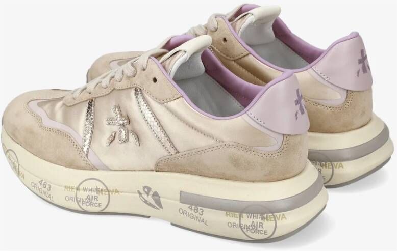 Premiata Beige Sneaker Cassie met Uniek Ontwerp Beige Dames