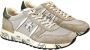 Premiata Logo Sneakers Suède Rubberen Zool Canvas Beige Heren - Thumbnail 4