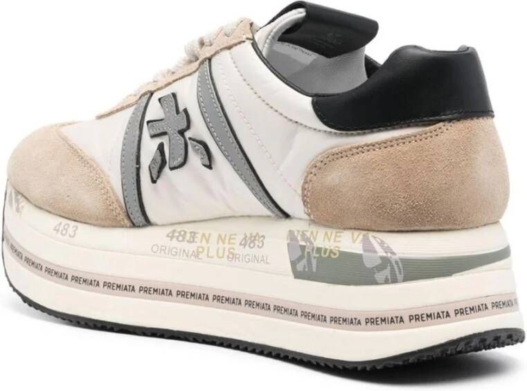 Premiata Beige Sneakers Beth Suede Fabric Beige Dames