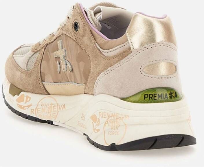 Premiata Beige Sneakers met 4cm Hoogte Beige Dames