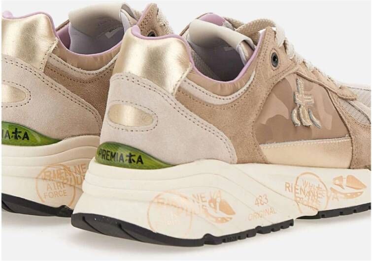 Premiata Beige Sneakers met 4cm Hoogte Beige Dames