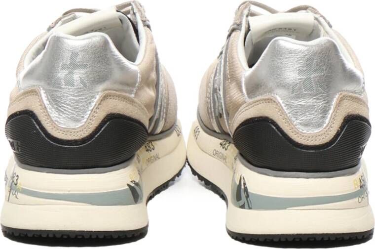 Premiata Beige Sneakers met schuine neus en metalen versterking Beige Dames