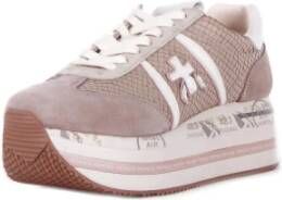 Premiata Beige Sneakers met Suède Details Beige Dames