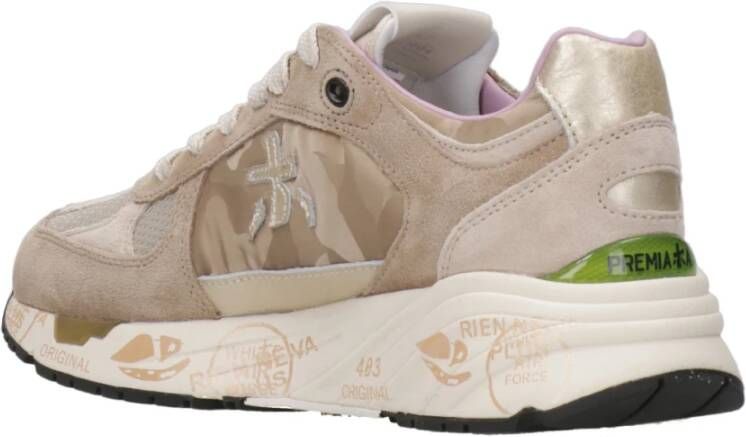 Premiata Beige Sneakers met Suède en Stof Beige Dames