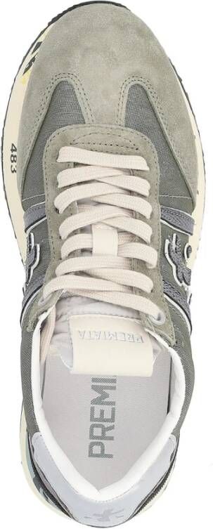 Premiata Beige Stof en Suède Sneaker Gray Dames