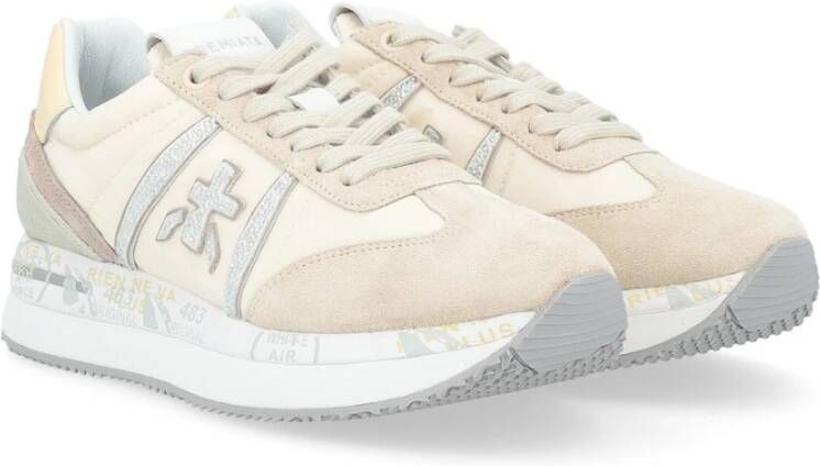 Premiata Beige suède en stoffen sneaker Conny 6671 Multicolor Dames