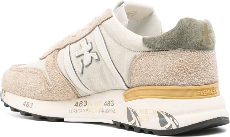 Premiata Beige Suède Nylon Sneakers Beige Heren