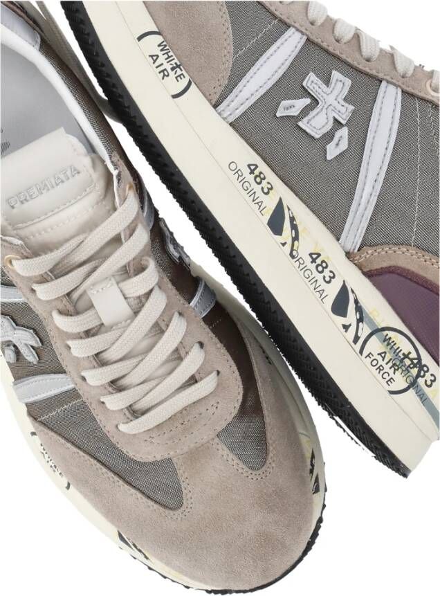 Premiata Beige Wit Leren Tech Sneakers Vrouw Multicolor Dames