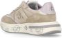 Premiata Beige Witte Sneakers Ronde Neus Vetersluiting Beige Dames - Thumbnail 4